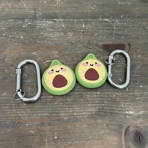 Avocado Air Tags Keychain Two Cases 2021 GPS Smile Character Soft Silicone